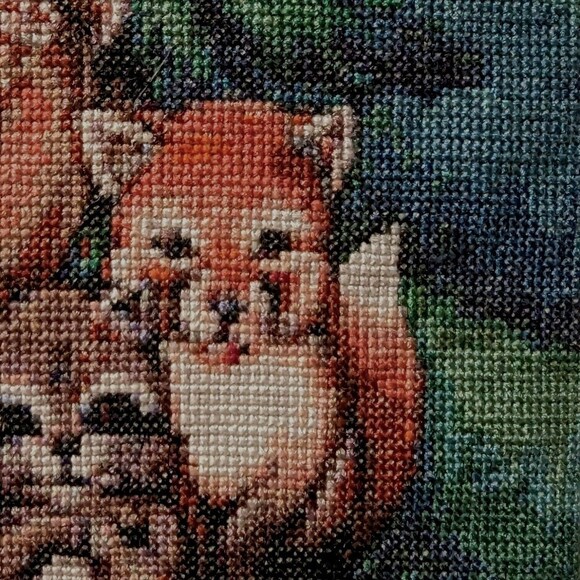 Vintage Cross Stitch Handmade Extra Large Framed Matted Intricate EUC Water Spot - Picture 4 of 10